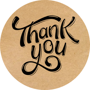 Етикетка крафт ⌀50 мм &laquo;Thank You 07&raquo; (250 шт/рулон) самоклеюча 50brownThankyou07 фото