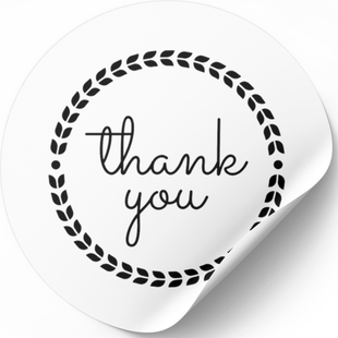 Етикетка біла ⌀50 мм &laquo;Thank You 13&raquo; (250 шт/рулон) самоклеюча 50whitethankyou13 фото