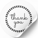 Wei&szlig;es Etikett ⌀50 mm &bdquo;Thank You 13&ldquo; (250 St&uuml;ck/Rolle), selbstklebend 50whitethankyou13 photo 1