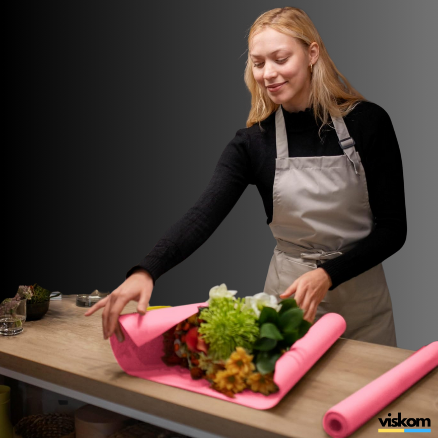 Крафт папір в рулонах 30 см х 100 м, рожевий 30100pink фото