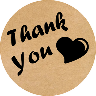 Етикетка крафт ⌀50 мм &laquo;Thank You 08&raquo; (250 шт/рулон) самоклеюча 50brownthankyou08 фото