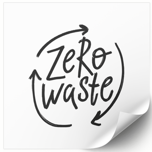 Етикетка біла 100х100 мм &laquo;Zero Waste 02&raquo; (100 шт/рулон) самоклеюча 100100whitezero-waste-02 фото