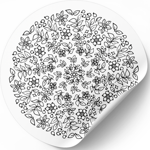 Beyaz etiket ⌀50 mm &laquo;Botanical&raquo; (250 adet/rulo) kendinden yapışkanlı 50whiteBotanical photo