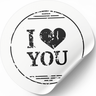 Beyaz etiket ⌀50 mm &laquo;Love 04&raquo; (250 adet/rulo) kendinden yapışkanlı 50whiteLove04 photo