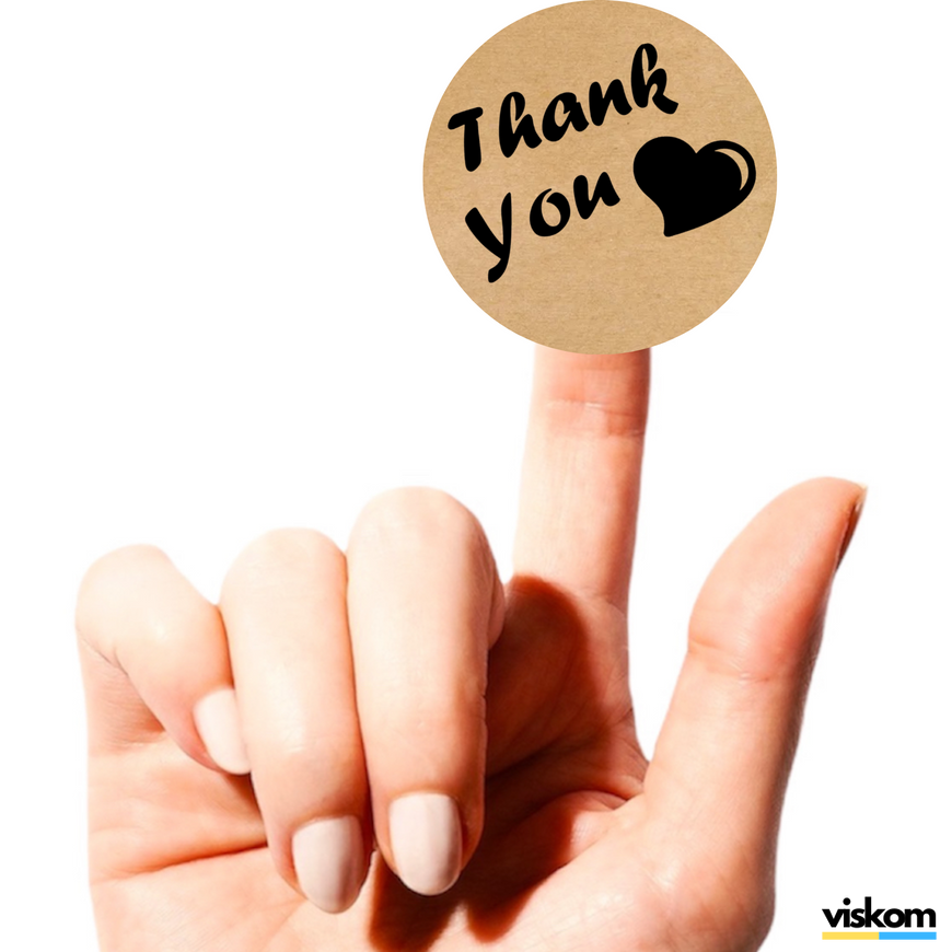 Kraft label ⌀50 mm "Thank You 08" (250 pcs/roll) self-adhesive 50brownthankyou08 photo