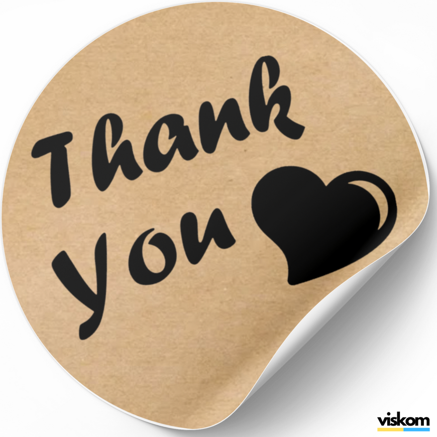 Kraft label ⌀50 mm "Thank You 08" (250 pcs/roll) self-adhesive 50brownthankyou08 photo
