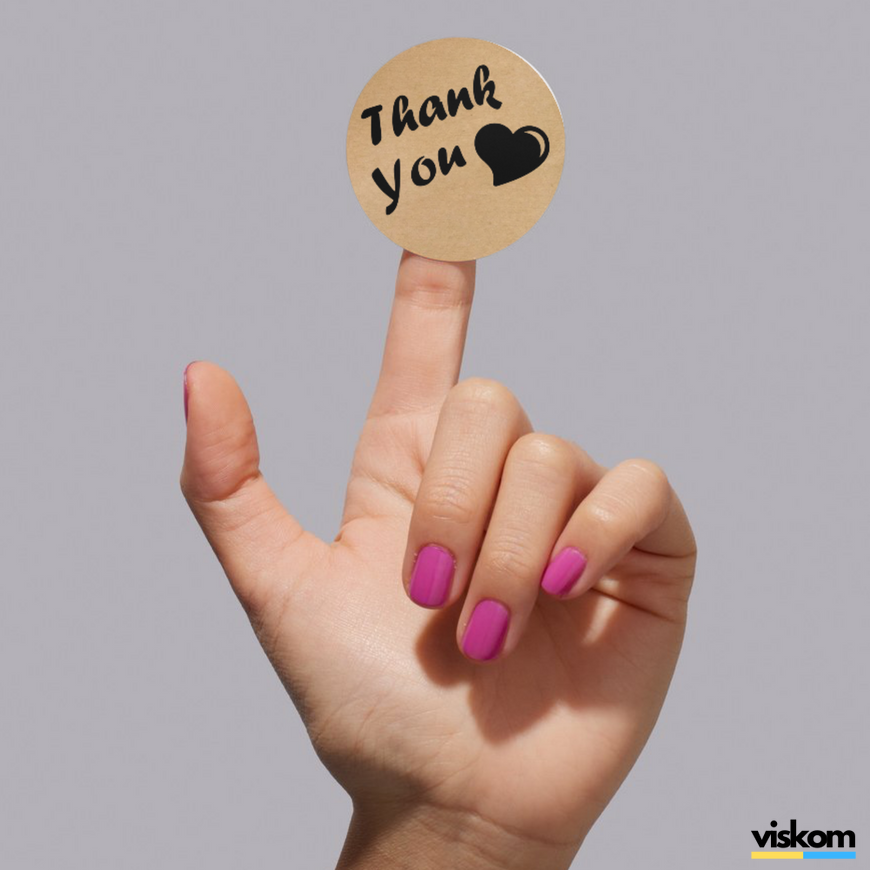 Kraft label ⌀50 mm "Thank You 08" (250 pcs/roll) self-adhesive 50brownthankyou08 photo