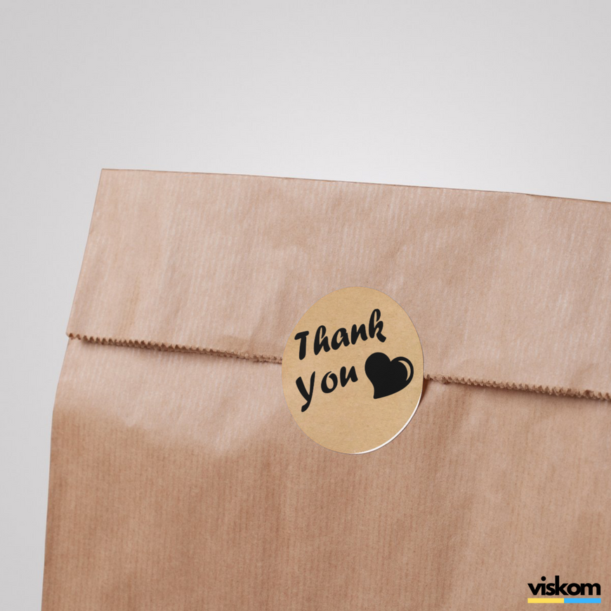 Kraft label ⌀50 mm "Thank You 08" (250 pcs/roll) self-adhesive 50brownthankyou08 photo