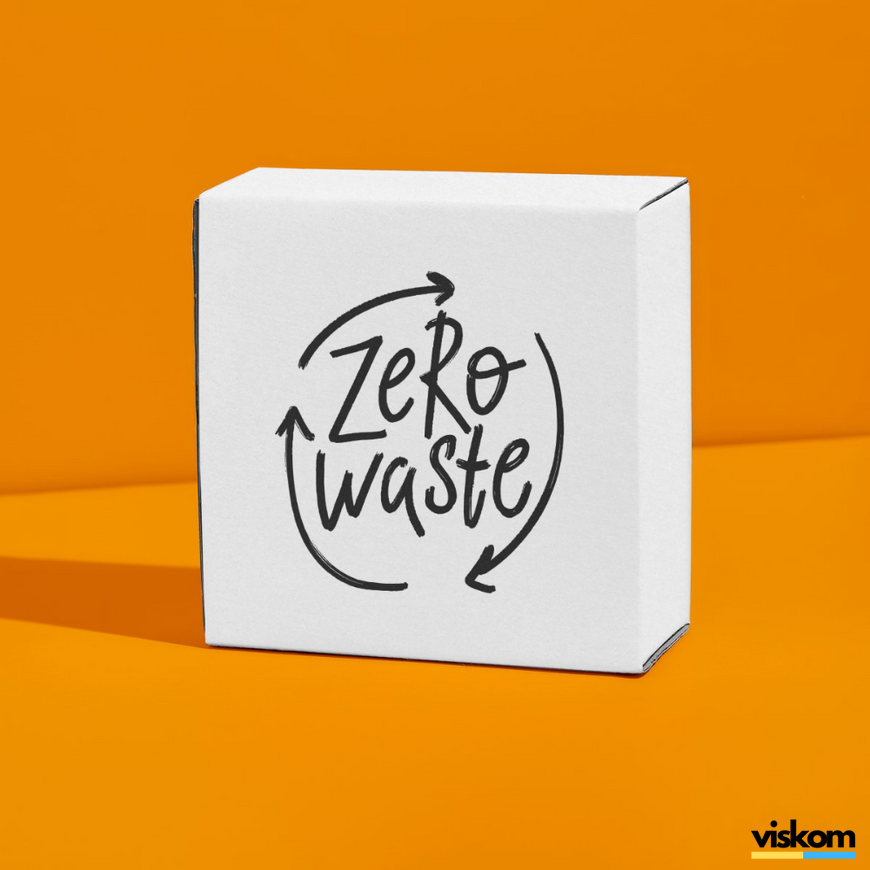 Wei&szlig;es Etikett 100х100 mm &laquo;Zero Waste 02&raquo; (100 St&uuml;ck/Rolle), selbstklebend 100100whitezero-waste-02 photo