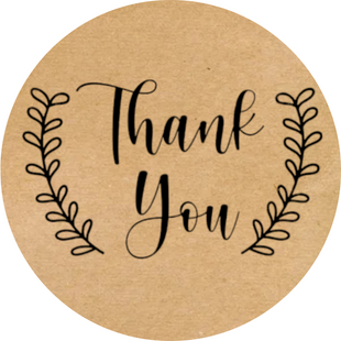 Етикетка крафт ⌀50 мм &laquo;Thank You 09&raquo; (250 шт/рулон) самоклеюча 50brownthankyou09 фото