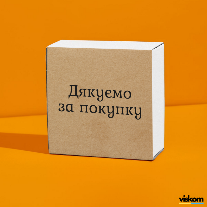 Kraft label 100x100 mm &laquo;Дякуємо за покупку 01&raquo; (100 pcs/roll) self-adhesive 100100browndyakuyuzapokupku01 photo