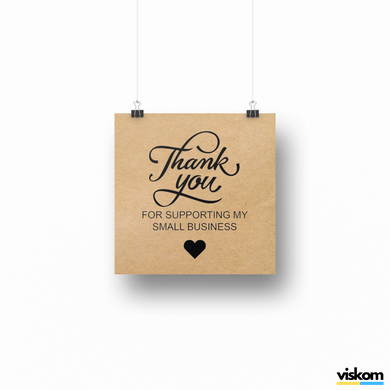 Етикетка крафт 100x100 мм "Thank You 05" (100 шт/рулон) з друком, самоклеюча Viskom 100100Thankyou05 фото