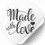 Wei&szlig;es Etikett ⌀50 mm &laquo;Made with love 01&raquo; (250 St&uuml;ck/Rolle), selbstklebend 50whitemadewithlove01 photo