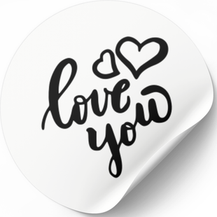 Beyaz etiket ⌀50 mm &laquo;Love 05&raquo; (250 adet/rulo) kendinden yapışkanlı 50whiteLove05 photo