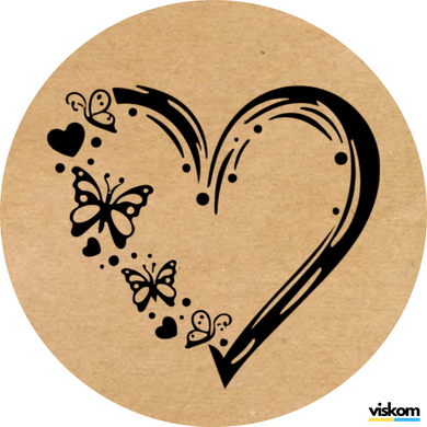 Етикетка крафт ⌀26 мм &laquo;Love&raquo; (500 шт/рулон) 26love photo