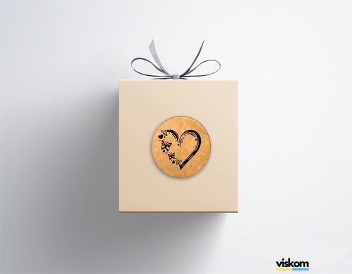 Етикетка крафт ⌀26 мм &laquo;Love&raquo; (500 шт/рулон) 26love photo