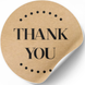 Этикетка крафт ⌀50 мм &laquo;Thank You 10&raquo; (250 шт/рулон) самоклеющаяся 50brownthankyou10 фото 2