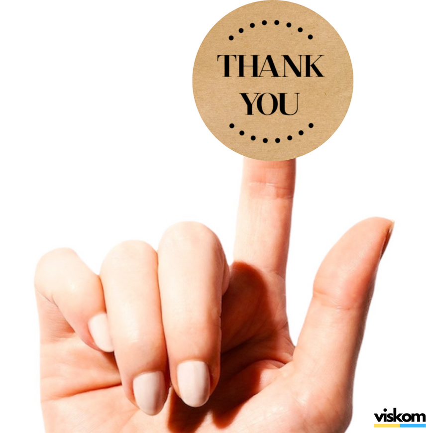 Этикетка крафт ⌀50 мм &laquo;Thank You 10&raquo; (250 шт/рулон) самоклеющаяся 50brownthankyou10 фото
