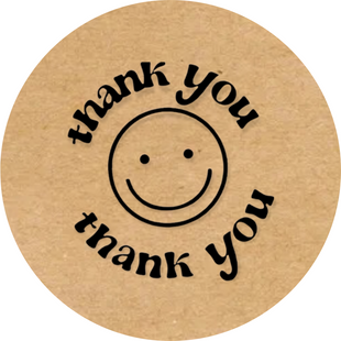 Етикетка крафт ⌀50 мм &laquo;Thank You 12&raquo; (250 шт/рулон) самоклеюча 50brownthankyou12 фото