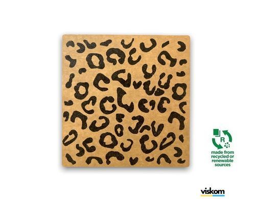 Етикетка крафт 100x100 мм "Cow" (100 шт/рулон) з друком, самоклеюча Viskom 100100cow photo