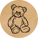 Etykieta Kraft ⌀50 mm &laquo;Teddy Bear&raquo; (250 szt./rolka) samoprzylepna 50brownTeddyBear photo 1