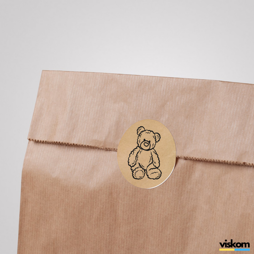 Etykieta Kraft ⌀50 mm &laquo;Teddy Bear&raquo; (250 szt./rolka) samoprzylepna 50brownTeddyBear photo