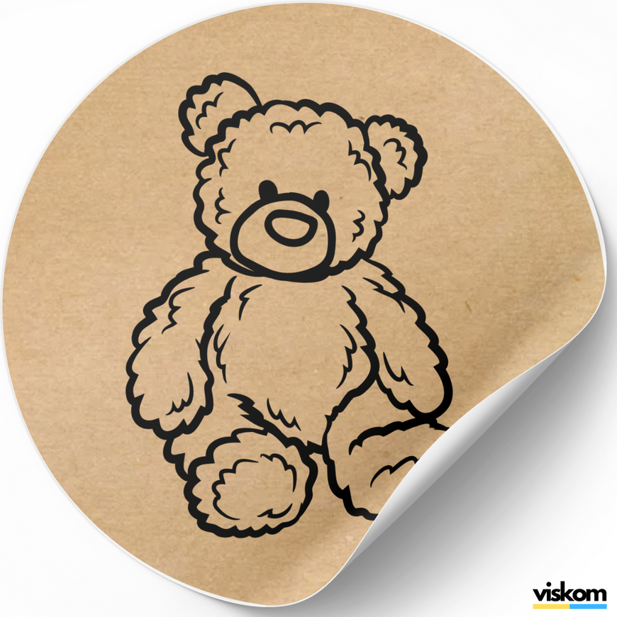 Etykieta Kraft ⌀50 mm &laquo;Teddy Bear&raquo; (250 szt./rolka) samoprzylepna 50brownTeddyBear photo