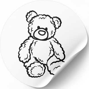 Beyaz etiket ⌀50 mm &laquo;Teddy Bear&raquo; (250 adet/rulo) kendinden yapışkanlı 50whiteTeddyBear photo