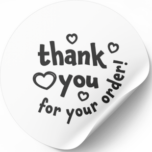 Етикетка біла ⌀50 мм &laquo;Thank You 17&raquo; (250 шт/рулон) самоклеюча 50whitethankyou17 фото