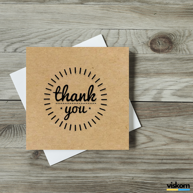 Етикетка крафт 100x100 мм "Thank You 14" (100 шт/рулон) з друком, самоклеюча Viskom 100100Thankyou14 photo
