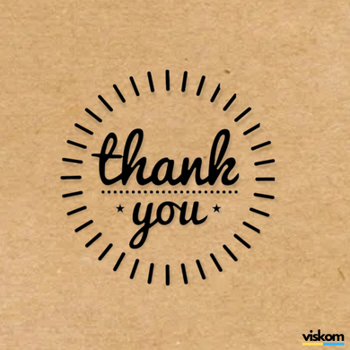 Етикетка крафт 100x100 мм "Thank You 14" (100 шт/рулон) з друком, самоклеюча Viskom 100100Thankyou14 photo