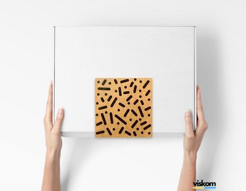 Етикетка крафт 100x100 мм "Elements" (100 шт/рулон) з друком, самоклеюча Viskom 100100elements photo