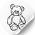 Biała etykieta ⌀50 mm &laquo;Teddy Bear&raquo; (250 szt/rolka) samoprzylepna 50whiteTeddyBear photo