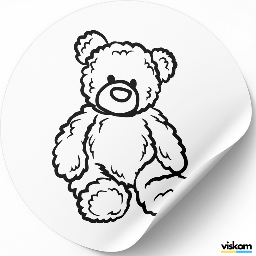 Етикетка біла ⌀50 мм &laquo;Teddy Bear&raquo; (250 шт/рулон) самоклеюча 50whiteTeddyBear фото