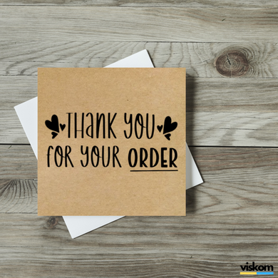 Етикетка крафт 100x100 мм "Thank You 15" (100 шт/рулон) з друком, самоклеюча Viskom 100100Thankyou15 photo