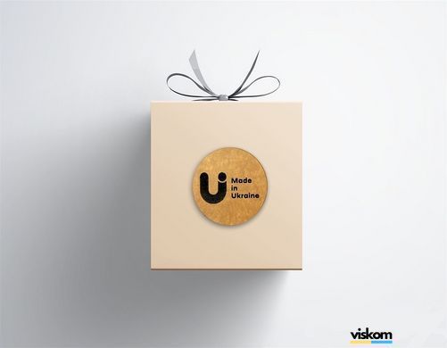 Етикетка крафт ⌀26 мм &laquo;Made in Ukraine 02&raquo; (500 шт/рулон) 26madeinukraine02 фото