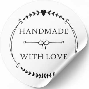 Етикетка біла ⌀50 мм &laquo;Handmade 1&raquo; (250 шт/рулон) самоклеюча 50whitehandmade1 фото