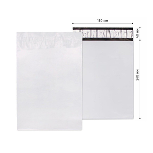 Кур&rsquo;єрський пакет 190х240+40 мм білий, без кишені - 100 шт  CourierPackWhite190х240+40mm фото
