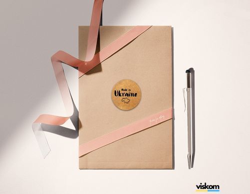 Етикетка крафт ⌀26 мм &laquo;Made in Ukraine 01&raquo; (500 шт/рулон) 26madeinukraine2 photo