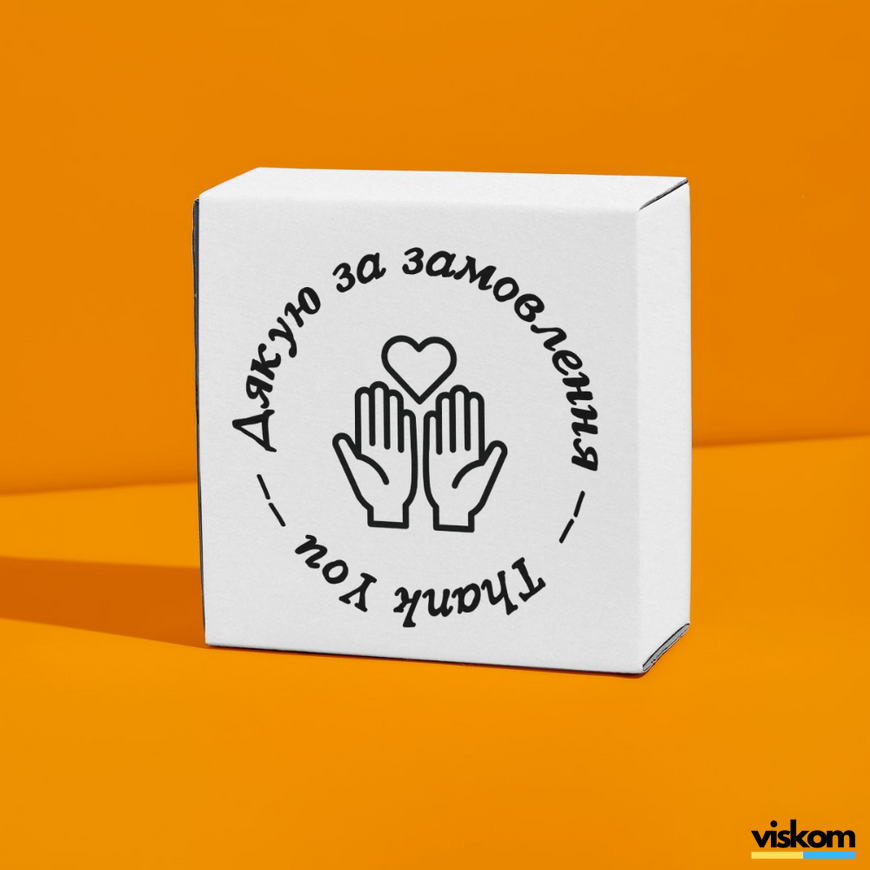 Этикетка белая 100х100 мм &laquo;Дякую за замовлення / Thank You&raquo; (100 шт/рулон) самоклеющаяся 100100whitedyakuyu-za-zamovlennya-thank-you фото