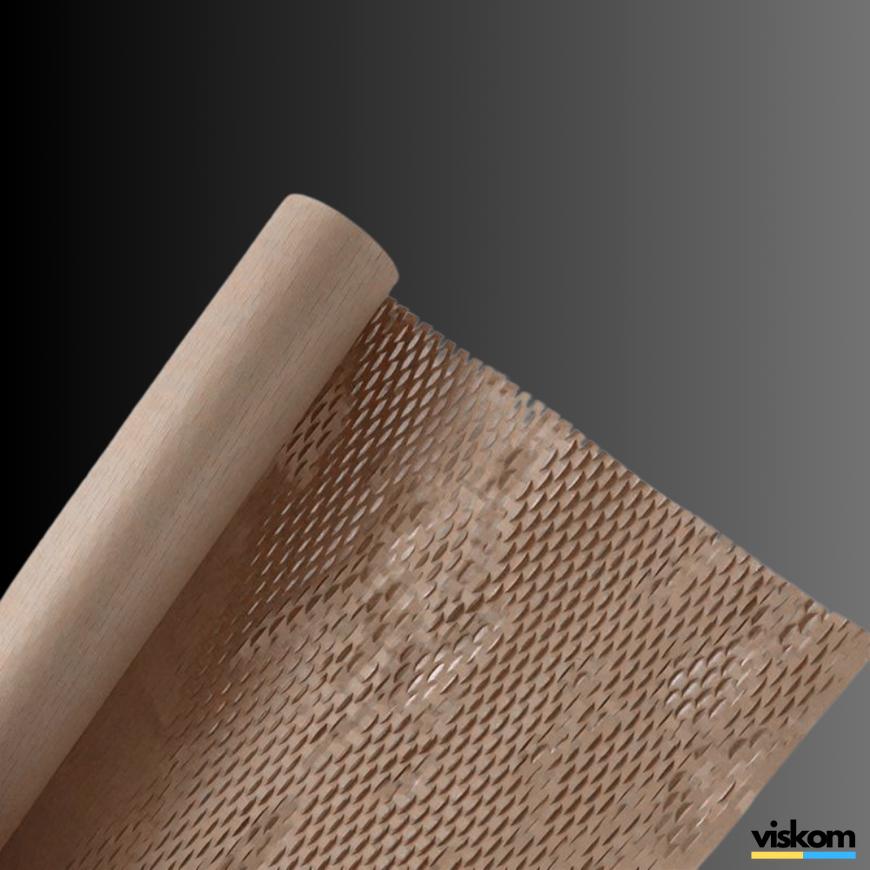 Крафт бумага сотовая 50 см х 9 м Honeycomb, коричневая в рулоне 509brown фото