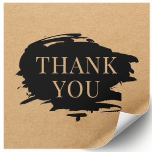 Етикетка крафт 100x100 мм &laquo;Thank You 01&raquo; (100 шт/рулон) самоклеюча 100100brownThankYou01 фото