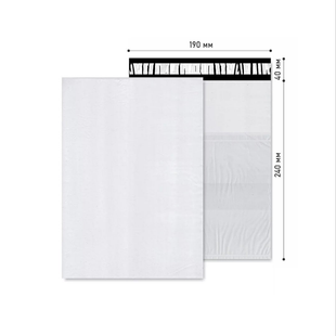 Кур&rsquo;єрський пакет 190х240+40 мм білий, з кишенею - 100 шт  CourierPackWhite190х240+40mmkishenja фото