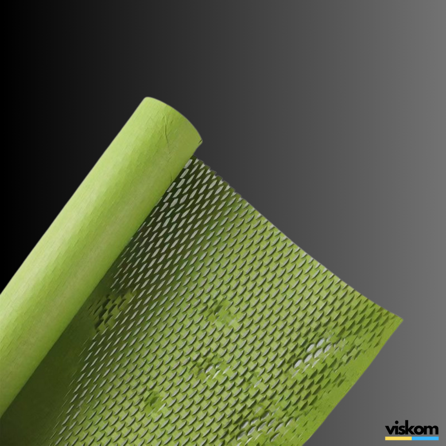Крафт бумага сотовая 50 см х 9 м Honeycomb, зеленая в рулоне 509green фото