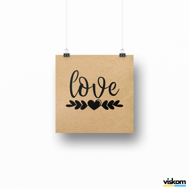 Етикетка крафт 100x100 мм "Love Heart" (100 шт/рулон) з друком, самоклеюча Viskom 100100loveheart photo