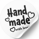 Beyaz etiket ⌀50 mm &laquo;Handmade 02&raquo; (250 adet/rulo) kendinden yapışkanlı 50whitehandmade02 photo 1