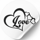 Етикетка біла ⌀50 мм &laquo;Love 06&raquo; (250 шт/рулон) самоклеюча 50whiteLove06 фото 1
