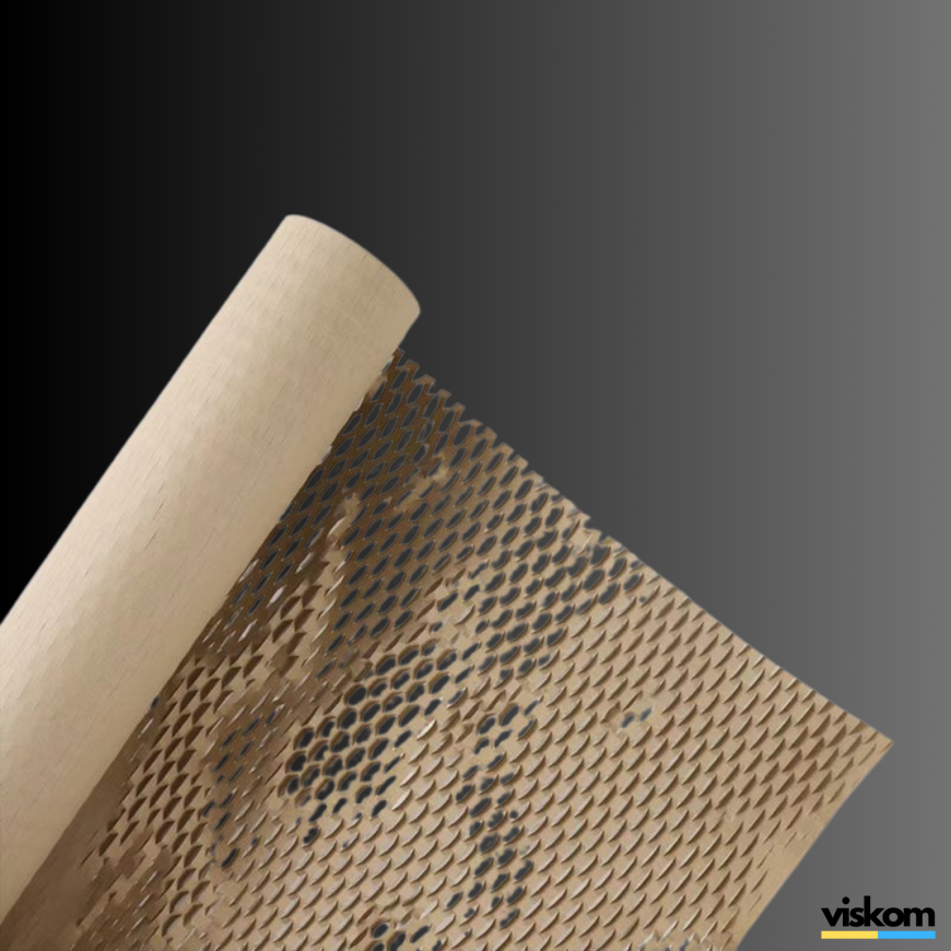 Крафт бумага сотовая 50 см х 9 м Honeycomb, бежевая в рулоне 509beige фото