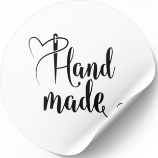 Етикетка біла ⌀50 мм &laquo;Handmade 05&raquo; (250 шт/рулон) самоклеюча 50whitehandmade05 фото