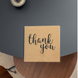 Kraft etiket 100x100 mm &laquo;Thank You 02&raquo; (100 adet/rulo) kendinden yapışkanlı 100100brownThankYou02 photo 3